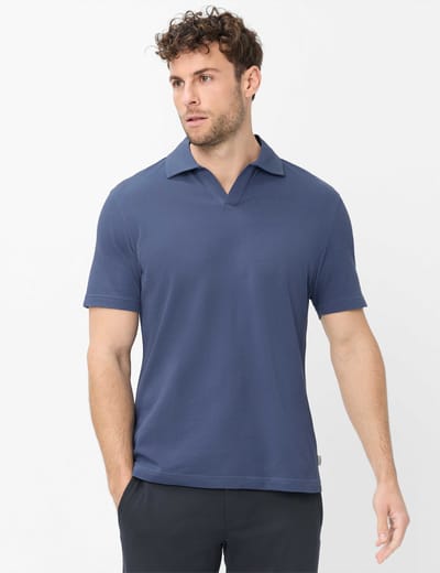 Brax Heren Poloshirt  Style PRINCETON steel blue, blauw, maat M