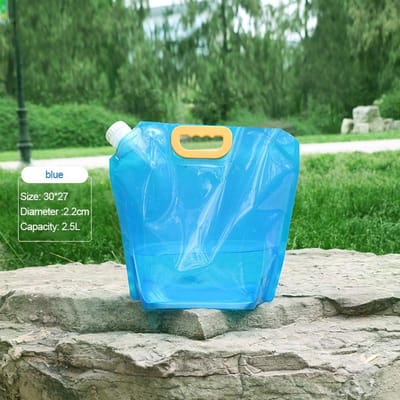25/5/10L Pliable Léger à Transporter Poche à Eau Potable Activité Extérieure Camping Randonnée Poche de Stockage d'Eau Épaissie Spacieuse Contenant d'Eau 2.5L-Blue