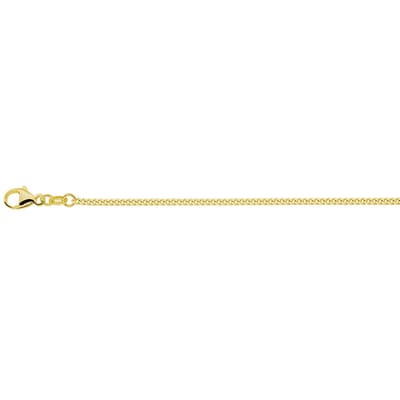 collier gourmette 4 zijdes geslepen 1,4 mm 41 + 4 cm 3 micron zilver verguld (geel)