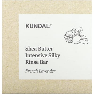 Kundal, Shea Butter Intensive Silky Rinse Bar Soap, French Lavender Flavor, 100g (3.53oz)