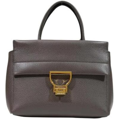 COCCINELLE Leren handtas schoudertas Arlettis Handbag Grained Leather Fango donkergroen