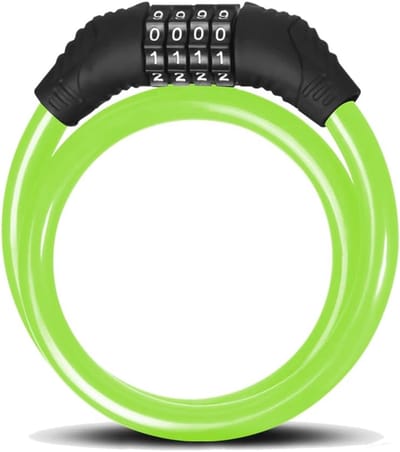 Cijferslot Scooter Fiets - Diefstalbeveiliging Kabelslot - Voertuig Beveiligen - 4-Cijferige Code - 60cm Lengte - Groen