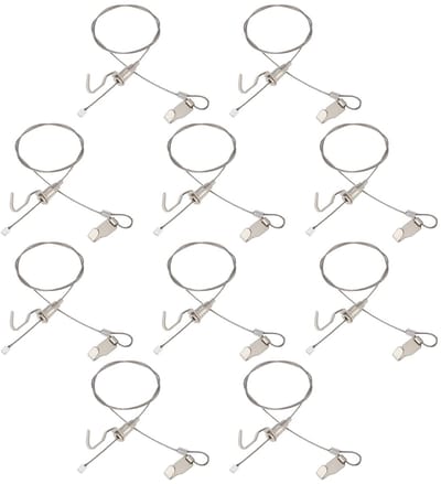 Dailygoods- Foto Opknoping Draad 10 Stuks - Onzichtbare Gallery Lijn - Verstelbare Haak 34 x 13 x 8 mm - Laadvermogen 5 kg - 1 Meter - Geschikt voor Tentoonstellingen - Kunst Ophangsysteem