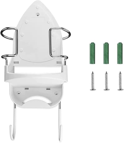 Ijzerplank Hanger Muurbevestiging Elektrische Ijzer Houder Strijkijzer en Strijkplank Organizer Plank met Verwijderbare Haken-2