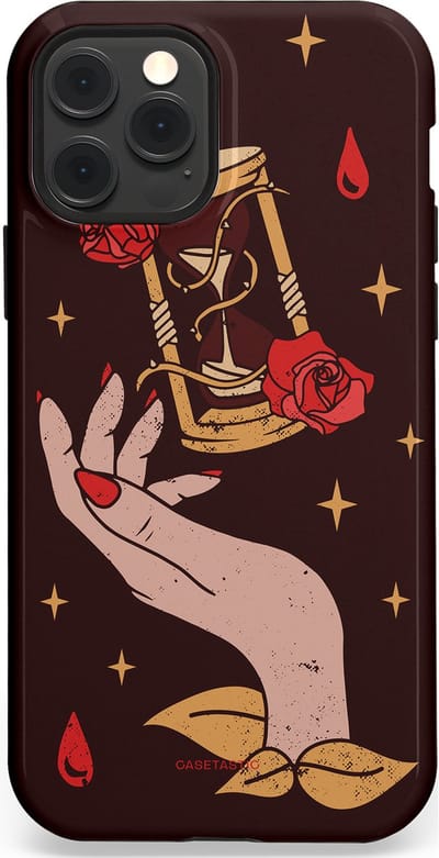 Casetastic Hoesje Geschikt voor Apple iPhone 12/12 Pro Magsafe - Stijlvolle Beschermende Duo-layer Case - Magische Hand Roos