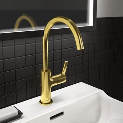 Ideal Standard washbasin faucet with high spout and drain BC777A2