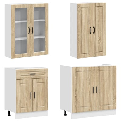 vidaXL Keukenblok PORTO 8 st Sonoma Eiken Bewerkt hout