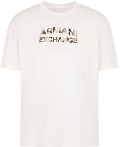 Armani Exchange 6dzthc-zjbyz T-shirt Met Korte Mouwen Wit L Man