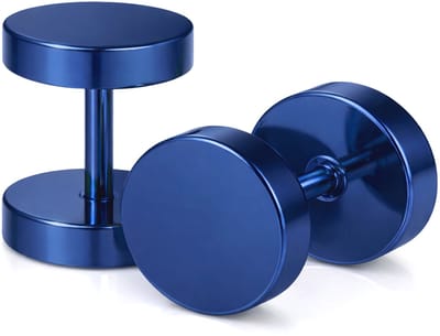 LGT Jewels Stud oorbellen blauw 8mm