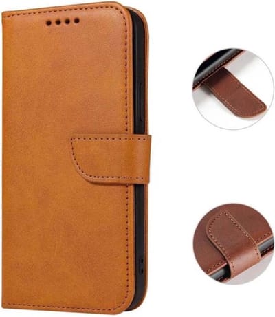 Geschikt voor Samsung Galaxy A7 2017 Telefoonhoesje Kunstleer met Magnetisch lipje en Pasjeshouder Book Case met Klepje - Bruin - Smartphonica geschikt voor Samsung Galaxy A7 (2017)