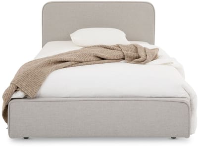 Gestoffeerd bed MARINI 90x200 cm met lattenbodem – Lichtgrijs