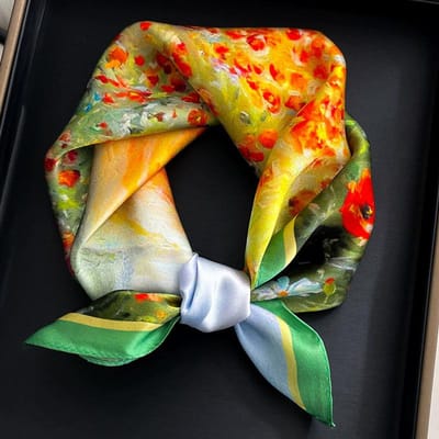Foulard en Soie Naturelle pour Femme Carré de Cou Bandeau Écharpes Bandana Mode Hijab Poncho Écharpes Pashmina Foulard Femme 53cm Real Silk 53x53cm orange
