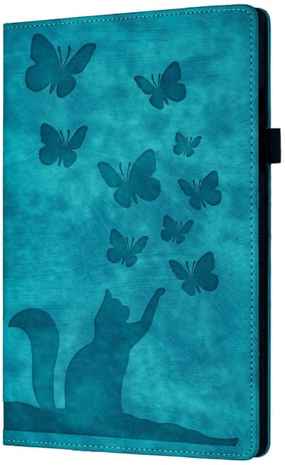 Bescherm-Etui Hoes Map geschikt voor Apple iPad Air 11" - Kat en Vlinders - Groen