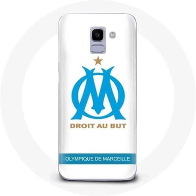 Case voor Samsung Galaxy A8 2018 Olympique de Marseille Logo Witte Achtergrond