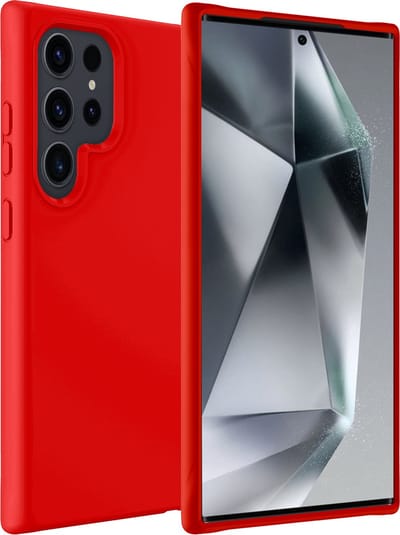 Hoesje Geschikt voor Samsung Galaxy S24 Ultra - Sterk & Shockproof - Hoes Cover - Siliconen Case - Rood