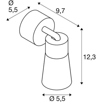 SLV plafondlamp Puri 2.0 Cone, wit, Ø 5 cm, metaal