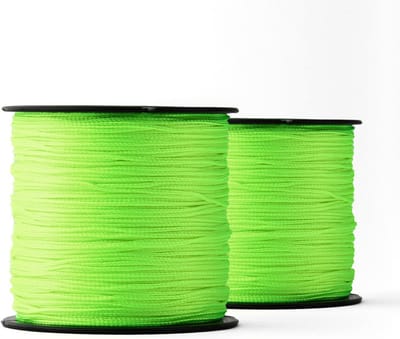 Sterk Gevlochten Polyester Touw 1mm Neon Groen - Weerbestendig en UV-bestendig voor Buiten en Survival