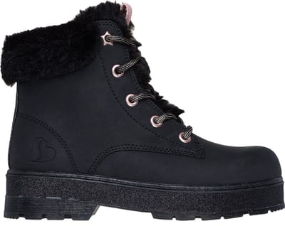Skechers STREET GLITZ Meisjes Veterschoenen - Zwart / Rose Gold