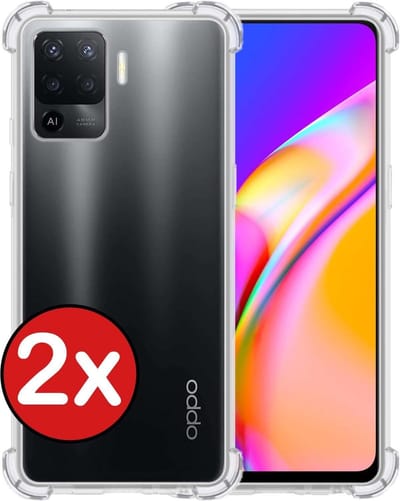 Hoesje - 2 Stuks - Geschikt voor OPPO A94 - Sterk & Shockproof - Back Cover - Siliconen Case - Telefoon Hoes Shock Proof - Telefoonhoes - Transparant