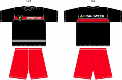 Fun2Wear - Shortama Brandweer - - Maat 80 -
