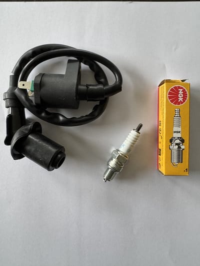 Bobine + Bougie ( NGK CR7HSA ) Voor Chinese GY6 Scooter BPC Parts