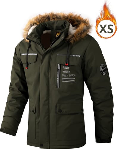 Livano - Verwarmde Jas - Heating Jacket - Thermo Jas - Elektrische Kleding - Jas Met Verwarming - Met Capuchon - Heren - Maat XS - Leger Groen - Winter