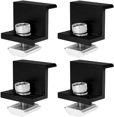 Klemset voor Zonnepanelen met Schroeven - Bevestigingsmateriaal voor Balkon, Caravan en Camping, 4 Stuks