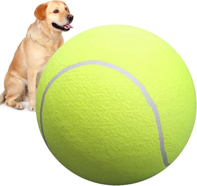 Huisdier Tennisballen - Grote Hondenspeeltjes - Buiten Spelen - Super Bijtbestendig - 24 cm Diameter - Geel