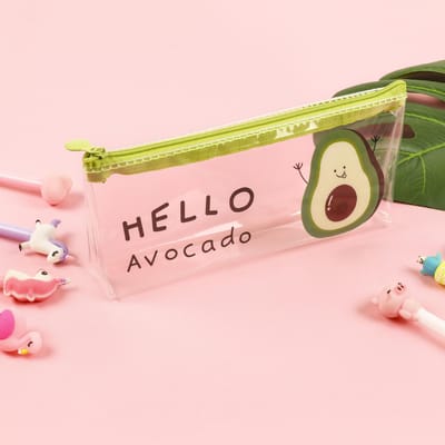 1 Stuks Etui Avocado School Etui Etui Potloodzak Schoolspullen Schrijfwaren Potloodzakje Kawaii Schrijfwaren Hello! avocado
