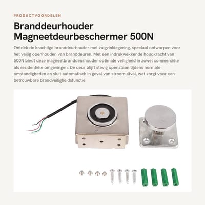 Dailygoods - Branddeurhouder - Magneetdeurbeschermer - 500N Houdkracht - Vloermontage - Brandveiligheid - Toegangssysteem - Geschikt voor branddeuren...
