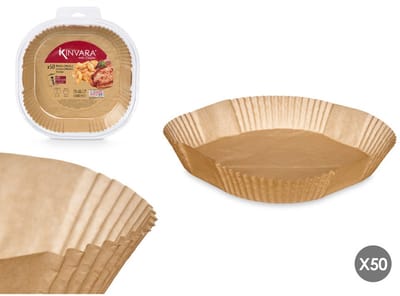 Kinvara Airfryer Bakpapier - Vierkant - 24x24x5cm - 50 Stuks - Bakpapier Aifryer - Luchtfriteuse