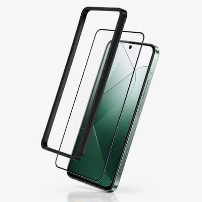 3mk, Set van 2 Tempered Glass 9H voor Xiaomi 14 Hardy Hardura met Applicator Frame, Zwart / Transparant