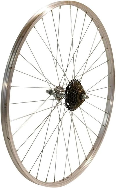 Achterwiel Set - Fietswiel Compleet - Fiets Herstellen - Met 7-Speed Cassette - 26 Inch - Zilver
