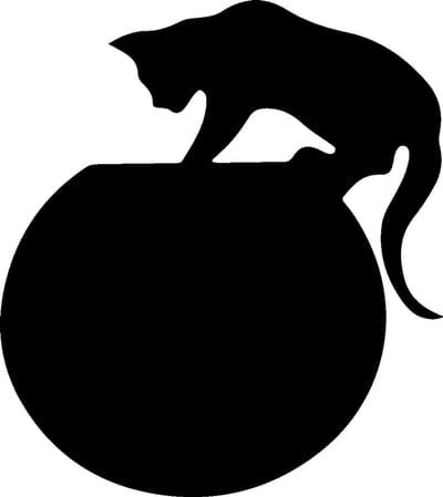 Schoolbordsticker - uitwisbare zelfklevende muurstickers - KITTEN IN HET AQUARIUM + 4 VLOEIBARE KRIJTJES - 105x95cm