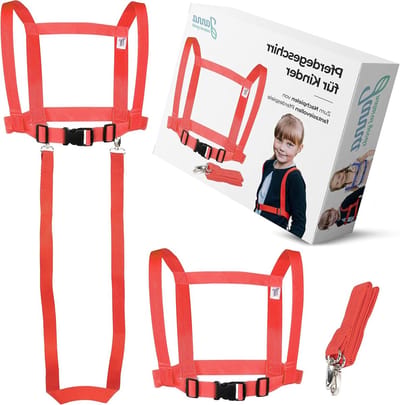 Paardenlijn Speelgoed - Paardentuigje Kinderen - Kinderspel Buiten - Veiligheidssluiting - 80 cm Teugel - Rood