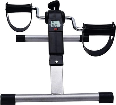Opvouwbare pedaaltrainer - Mini hometrainer - Been en arm training - Instelbare weerstand - 23 kg - Zwart