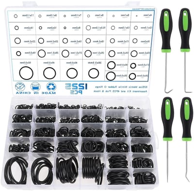 1225 Stuks O-Ring Assortiment met Diameter 4-50mm, 32 Maten Nitrile Rubber Seals en Haken Set voor Effectieve Afsluitingen