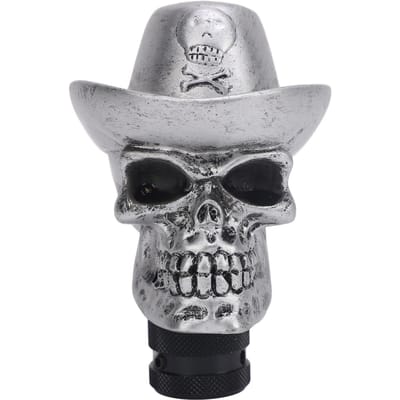 Doodshoofd Versnellingspookknop met 3 Adapters Cool Uitziend Verbeter Rijervaring Versnellingspook zilver