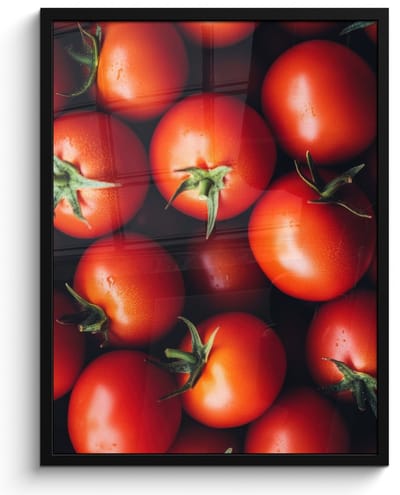 Poster in lijst - Fotolijst 50x70 cm - Posters - Groente - Rood - Tomaten - Posterlijst zwart - Decoratie - Wanddecoratie woonkamer - Muurdecoratie slaapkamer