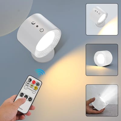 Led Wandlamp Touch Control Afstandsbediening 360 Draaibaar USB Oplaadbaar Draadloos Draagbaar Nachtlampje Voor Slaapkamer Leeslamp