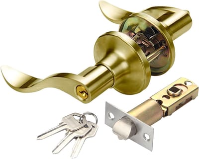 Deurslot Deurgreep - Toegangsdeurhendel - Huisbeveiliging - Stevig ontwerp - 6.3x4.65 inch - Goud