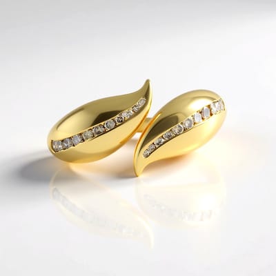 Cavill - Elegante damesring 18K goud verguld - 0,36 ct Afrikaanse briljant diamant champagne rond - 925 Sterling Zilver - Luxe ring channel zetting