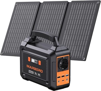 Draagbaar Powerstation – 98Wh – Met 30W Zonnepaneel – 150W Uitgang – Voor Camping & Thuis