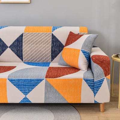 Geometrische bankhoezen voor woonkamer Moderne elastische bankhoes Hoekbankhoezen Fauteuil bankhoes 1/2/3/4-zits 1 stuk S ( AF-90-140cm)1pc