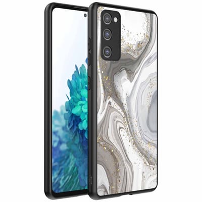 Geschikt voor Samsung Galaxy S20 FE Telefoonhoesje met marmer opdruk - TPU backcover case marble design - Zilver - Smartphonica geschikt voor Samsung Galaxy S20 FE