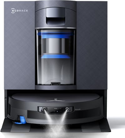 Ecovacs Deebot X12 OmniCyclone Robotstofzuiger - FocusJet 46.000 Pa Vlekbehandeling - Herbruikbare Stofbak - PowerBoost Snelladen - 22.000 Pa Zuigkracht - OZMO Roller 3.0 - ZeroTangle 4.0 - AIVI 3D 4.0 - 75°C Heet Water - 1.000 m²