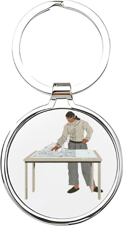 Akyol - Architect Sleutelhanger - architect - De beste architect - Architecten - bouwmeester - Aannemer - ontwerper - designer - inrichter - bouwkunstenaar - binnenhuisarchitect - werknemer - werkgever - de bouw - 4 x 7,5 CM