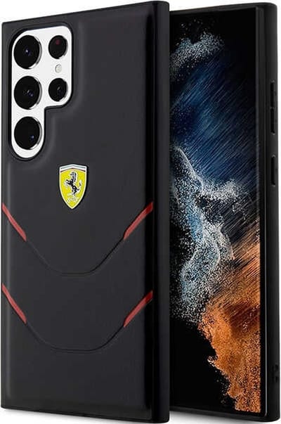 Ferrari-geschikt voor Samsung S23 Ultra Achterkant hoesje zwart