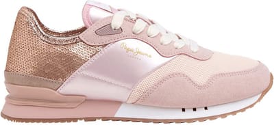 Pepe Jeans London W Troy Dames Schoenen Roze Lage Sportieve Schoenen 36 Awe white