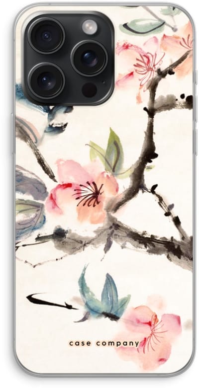 Case Company® - Hoesje geschikt voor iPhone 15 Pro Max hoesje - Japanse bloemen - Soft Cover Telefoonhoesje - Bescherming aan alle Kanten en Schermrand